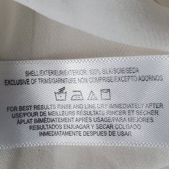 Charlie by Matthew Zink 100% Silk Drawstring Wide Leg Pants Cream Color Size S - Picture 5 of 16